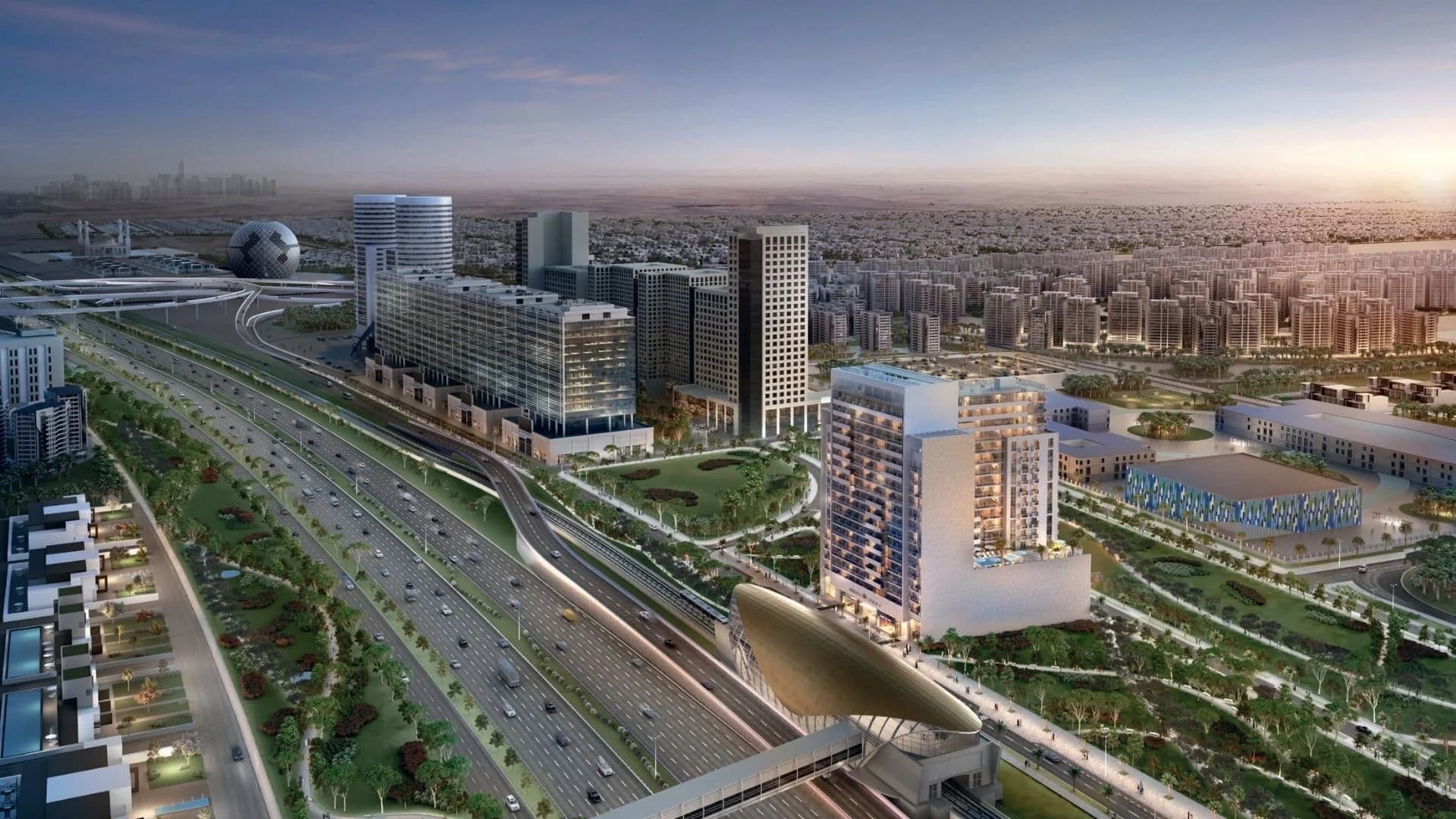 Azizi Lina temperature-controlled swimming pool area with modern poolside facilities